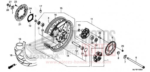 REAR WHEEL CRF1000AH de 2017